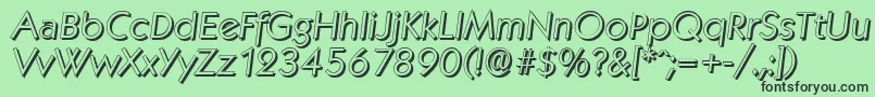 KoblenzshadowLightItalic Font – Black Fonts on Green Background