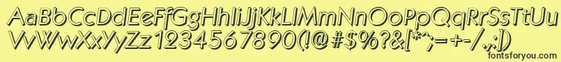 KoblenzshadowLightItalic Font – Black Fonts on Yellow Background