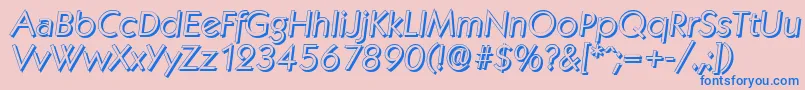 KoblenzshadowLightItalic Font – Blue Fonts on Pink Background