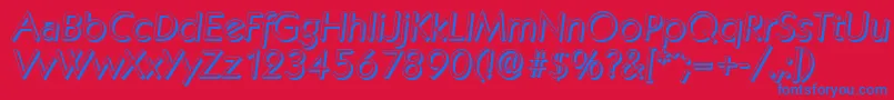 フォントKoblenzshadowLightItalic – 赤い背景に青い文字