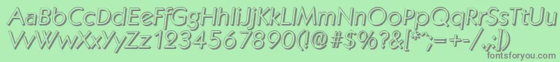 KoblenzshadowLightItalic Font – Gray Fonts on Green Background