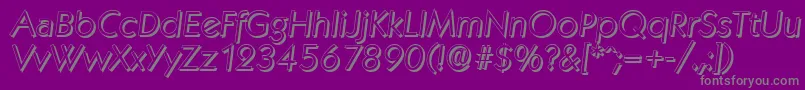 KoblenzshadowLightItalic-Schriftart – Graue Schriften auf violettem Hintergrund