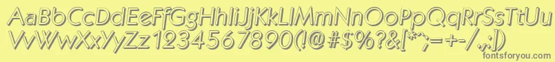 フォントKoblenzshadowLightItalic – 黄色の背景に灰色の文字