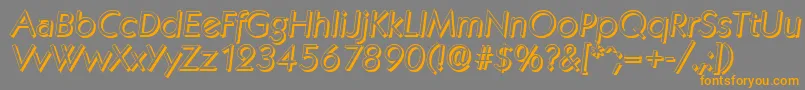 KoblenzshadowLightItalic-Schriftart – Orangefarbene Schriften auf grauem Hintergrund