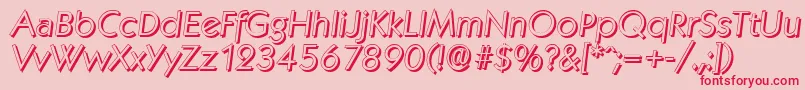 KoblenzshadowLightItalic Font – Red Fonts on Pink Background