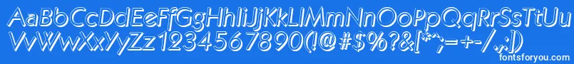 KoblenzshadowLightItalic Font – White Fonts on Blue Background