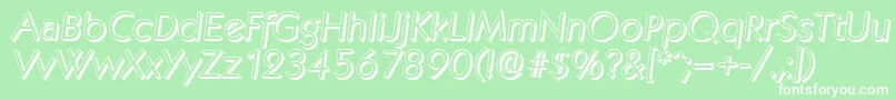 KoblenzshadowLightItalic-Schriftart – Weiße Schriften auf grünem Hintergrund