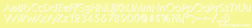 KoblenzshadowLightItalic Font – White Fonts on Yellow Background