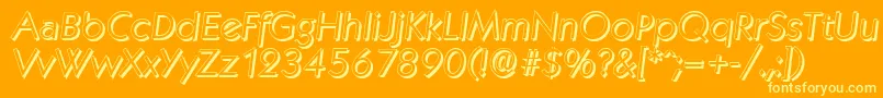 KoblenzshadowLightItalic Font – Yellow Fonts on Orange Background