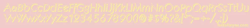 KoblenzshadowLightItalic Font – Yellow Fonts on Pink Background