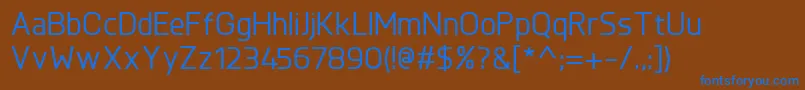 Czcionka KnulMedium – niebieskie czcionki na brązowym tle