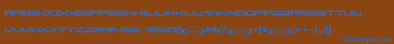 Sambd ffy-Schriftart – Blaue Schriften auf braunem Hintergrund