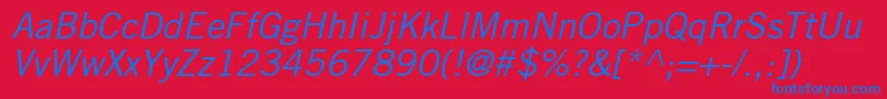 CommerceSsiItalic Font – Blue Fonts on Red Background