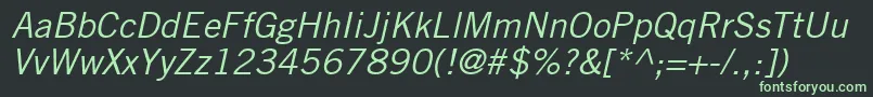 CommerceSsiItalic Font – Green Fonts on Black Background