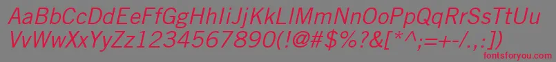 フォントCommerceSsiItalic – 赤い文字の灰色の背景