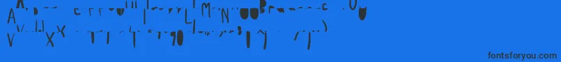 PpLabai-Schriftart – Schwarze Schriften auf blauem Hintergrund