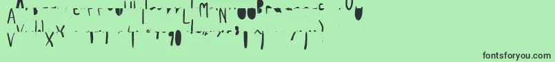フォントPpLabai – 緑の背景に黒い文字