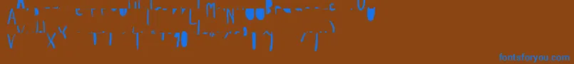 フォントPpLabai – 茶色の背景に青い文字