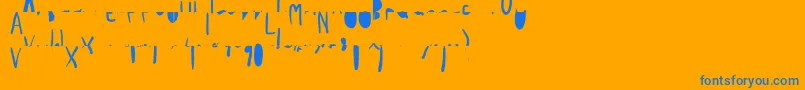 PpLabai Font – Blue Fonts on Orange Background