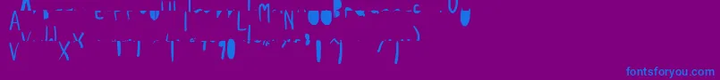 フォントPpLabai – 紫色の背景に青い文字