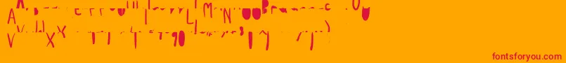 PpLabai-Schriftart – Rote Schriften auf orangefarbenem Hintergrund