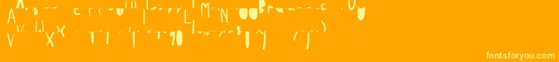 PpLabai-Schriftart – Gelbe Schriften auf orangefarbenem Hintergrund