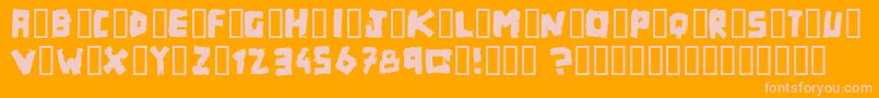Matchbox Font – Pink Fonts on Orange Background