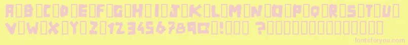 Matchbox Font – Pink Fonts on Yellow Background