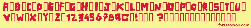 Matchbox Font – Red Fonts on Yellow Background