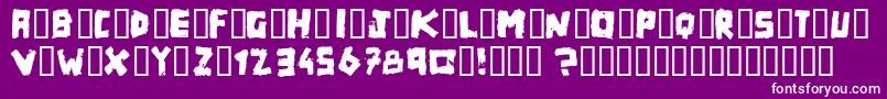Matchbox-Schriftart – Weiße Schriften auf violettem Hintergrund