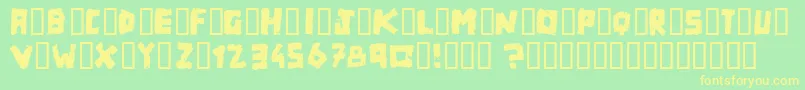 Matchbox Font – Yellow Fonts on Green Background