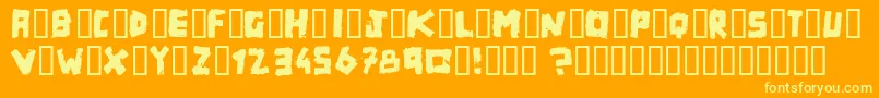 Matchbox Font – Yellow Fonts on Orange Background