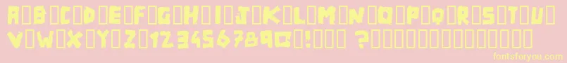 Matchbox Font – Yellow Fonts on Pink Background