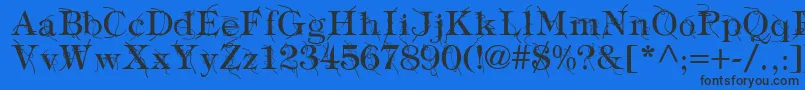 TypographyTiesRegular-fontti – mustat fontit sinisellä taustalla