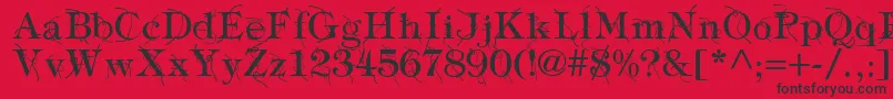 フォントTypographyTiesRegular – 赤い背景に黒い文字