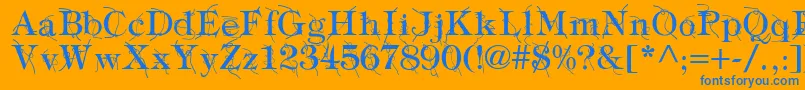 fuente TypographyTiesRegular – Fuentes Azules Sobre Fondo Naranja