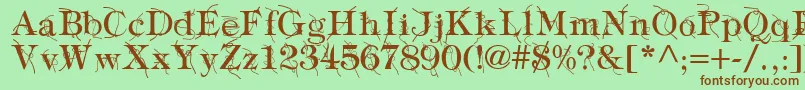TypographyTiesRegular Font – Brown Fonts on Green Background