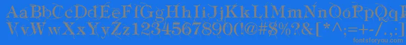 fuente TypographyTiesRegular – Fuentes Grises Sobre Fondo Azul