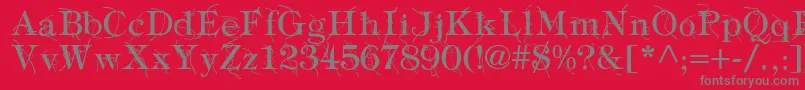 TypographyTiesRegular Font – Gray Fonts on Red Background