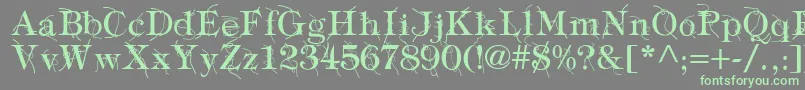 Fonte TypographyTiesRegular – fontes verdes em um fundo cinza