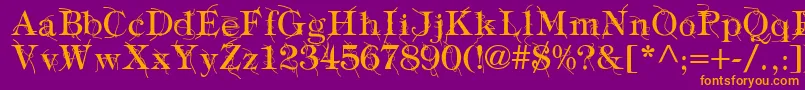 fuente TypographyTiesRegular – Fuentes Naranjas Sobre Fondo Morado