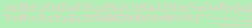 TypographyTiesRegular-fontti – vaaleanpunaiset fontit vihreällä taustalla