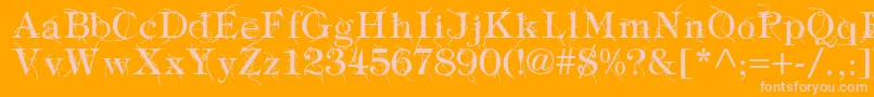 TypographyTiesRegular Font – Pink Fonts on Orange Background