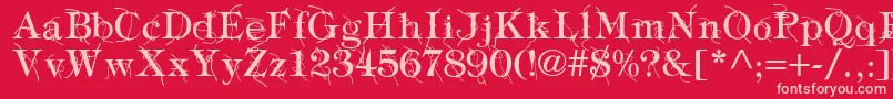 fuente TypographyTiesRegular – Fuentes Rosadas Sobre Fondo Rojo