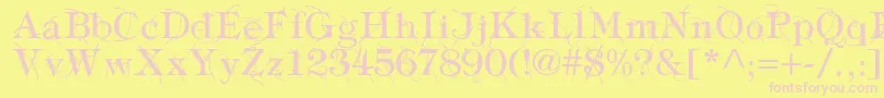 TypographyTiesRegular Font – Pink Fonts on Yellow Background