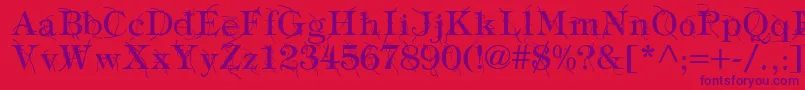 TypographyTiesRegular Font – Purple Fonts on Red Background