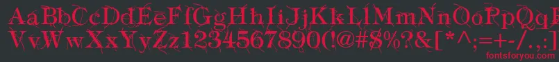 TypographyTiesRegular Font – Red Fonts on Black Background