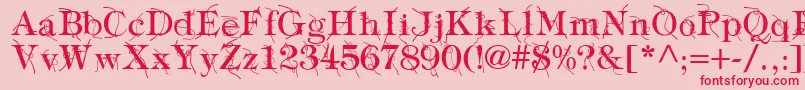 フォントTypographyTiesRegular – ピンクの背景に赤い文字