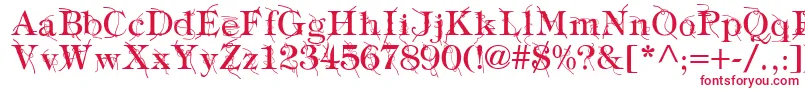 フォントTypographyTiesRegular – 赤い文字