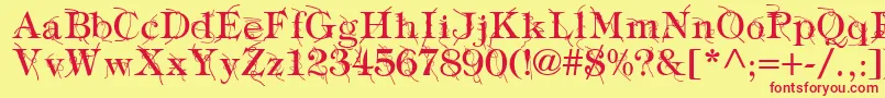 TypographyTiesRegular Font – Red Fonts on Yellow Background